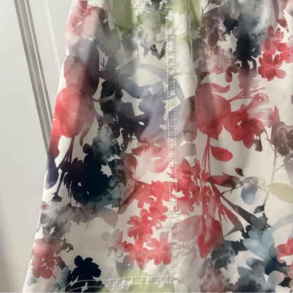 Athleta Jupe Savannah Floral Midi Skirt Size Large Watercolor Athletic Summer - Picture 4 of 10